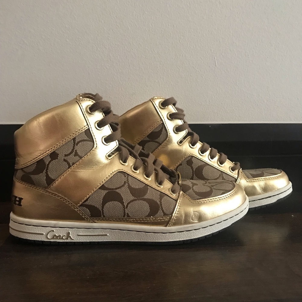 Coach Logo High Top Sneakers
